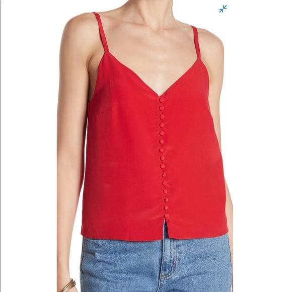 Madewell Tops - NWT madewell red silk button down camisole tank 12